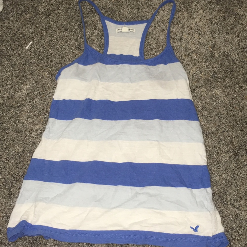 Blue and white tank top